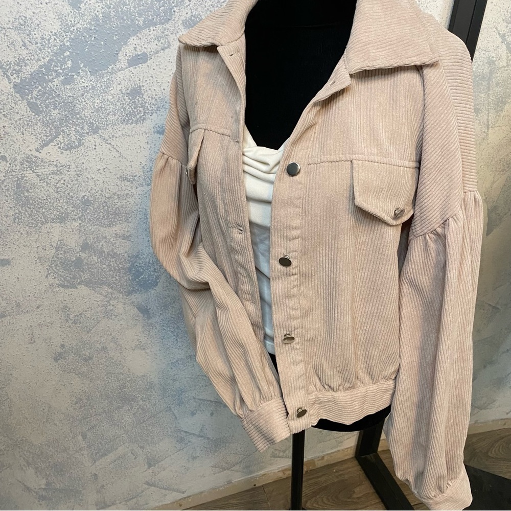 Shein Ivory Corduroy Jacket size L - Picture 2 of 10